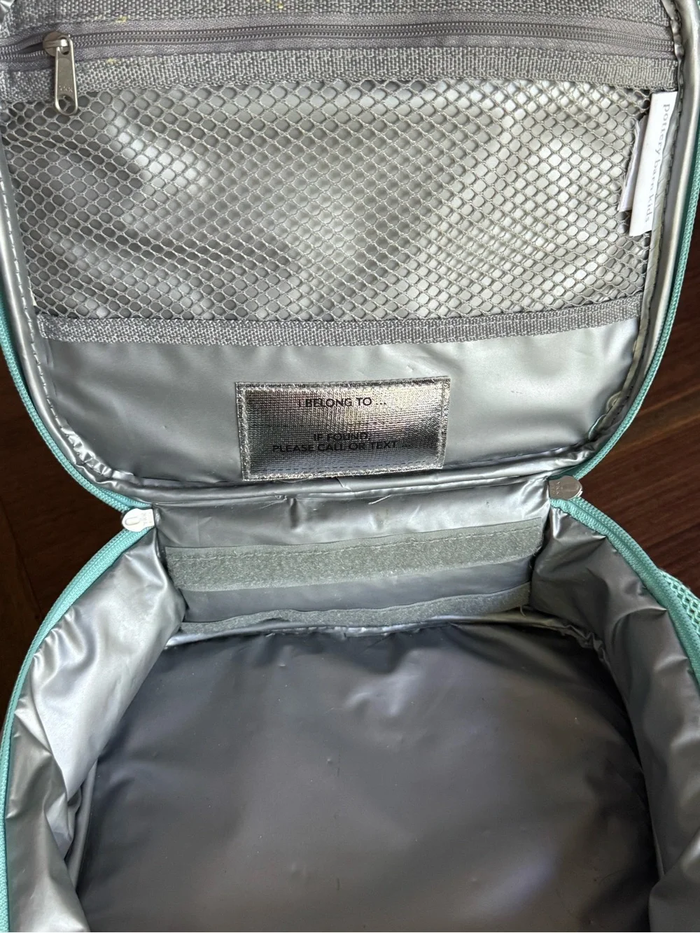 Pottery Barn Kids Lavender Dinosaur Crossbody with Mint Trim
